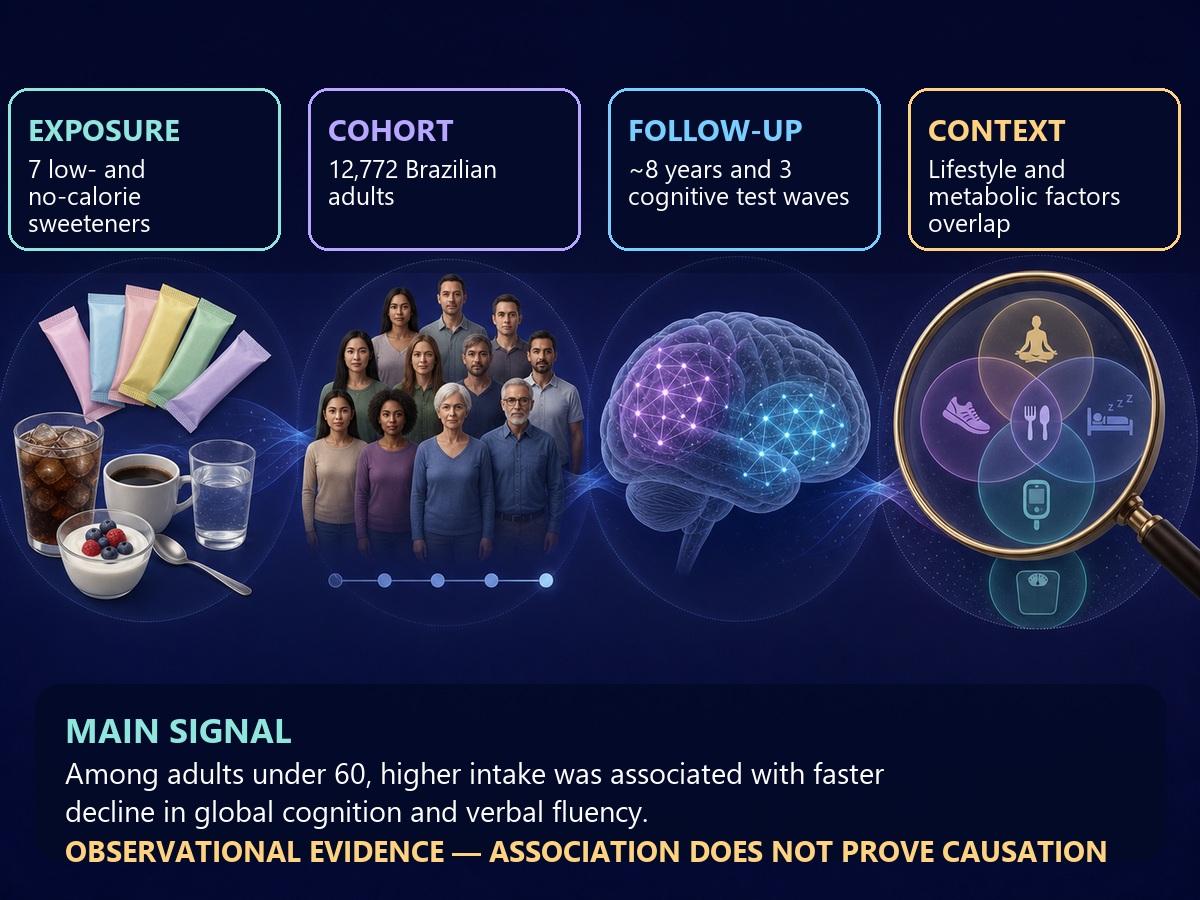 Artificial sweeteners and brain health graphic abstract